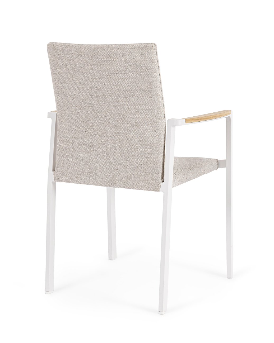 Gartenstuhl Jalisco mit Teakholz Armlehnen, Beige