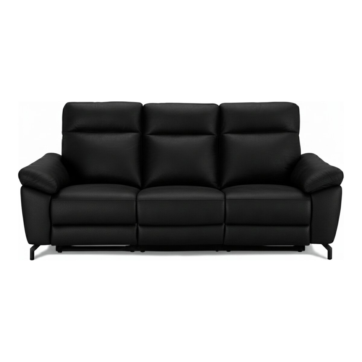 3-Sitzer Relaxsofa Astella Stoff Schwarz - Elektrisches Sofa mit Liegefunktion & USB