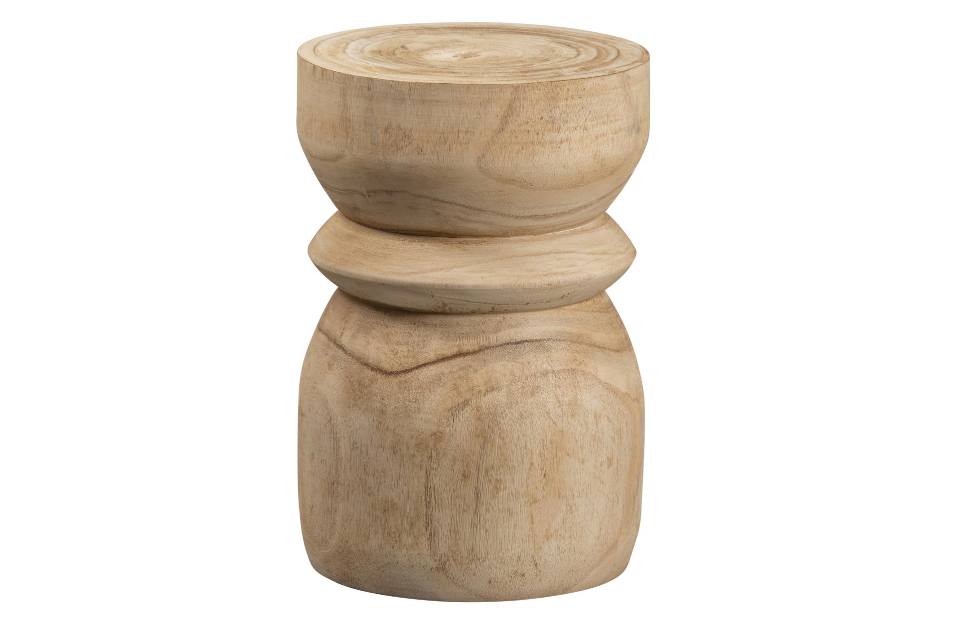 Hocker Bikkel aus Paulowniaholz, Natur Hocker Bikkel aus Paulowniaholz, Natur