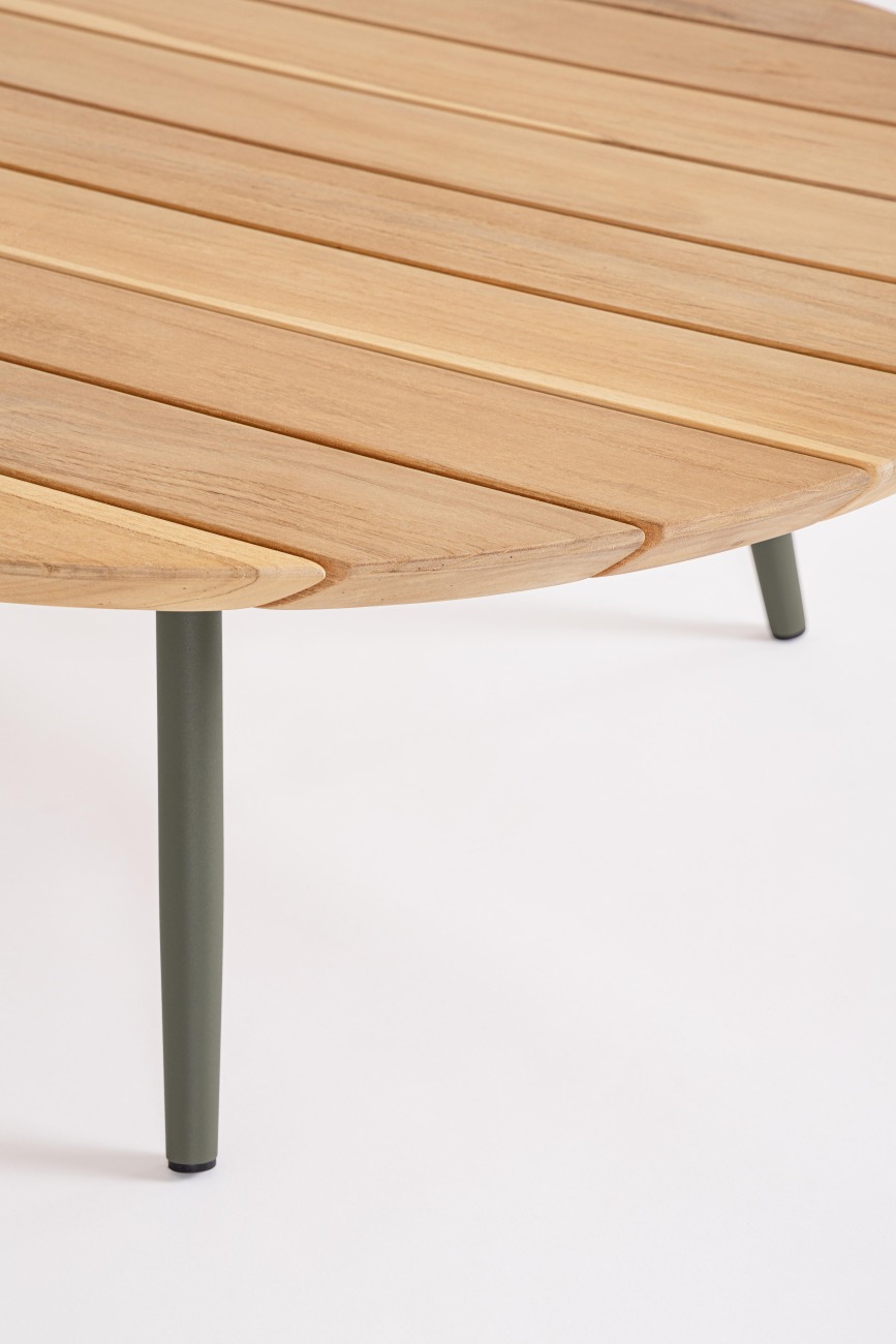 Gartencouchtisch-Set Ivissa aus Teakholz, Grün