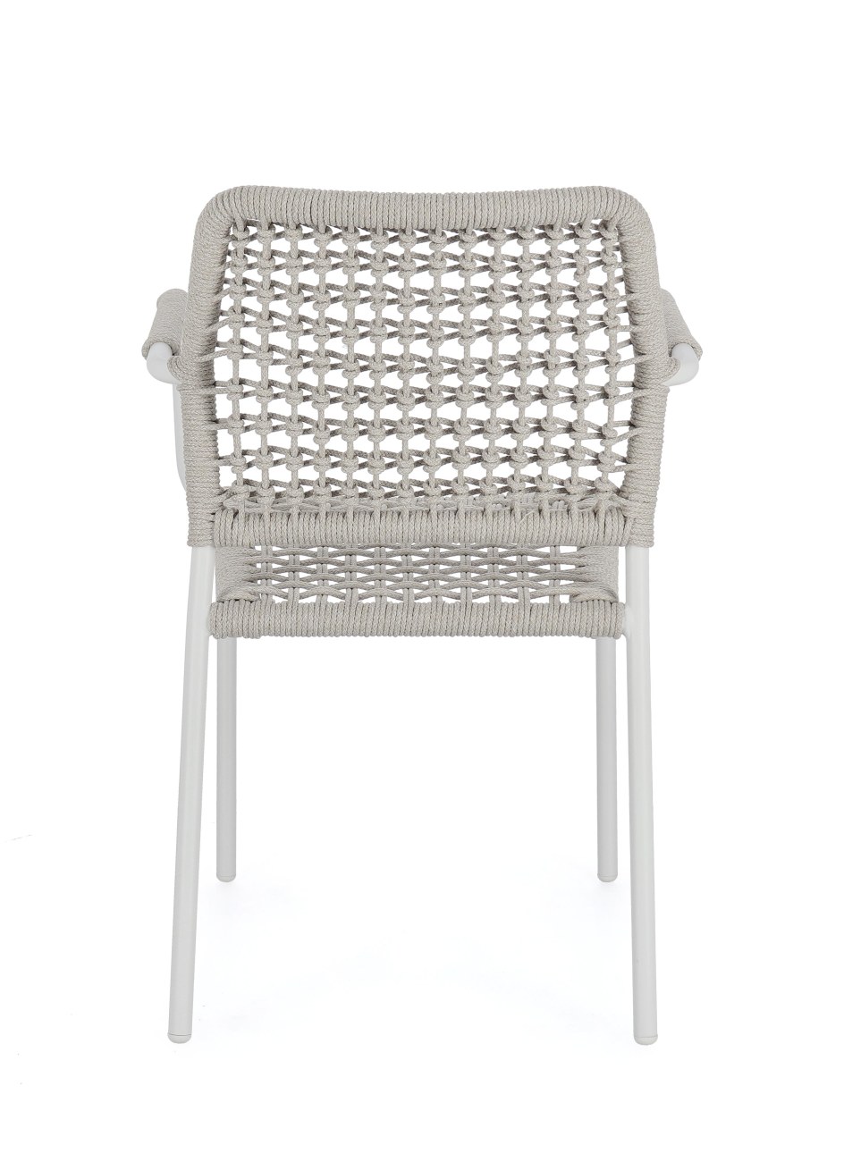 Gartenstuhl Rajada aus Aluminium, Hellgrau / Weiß