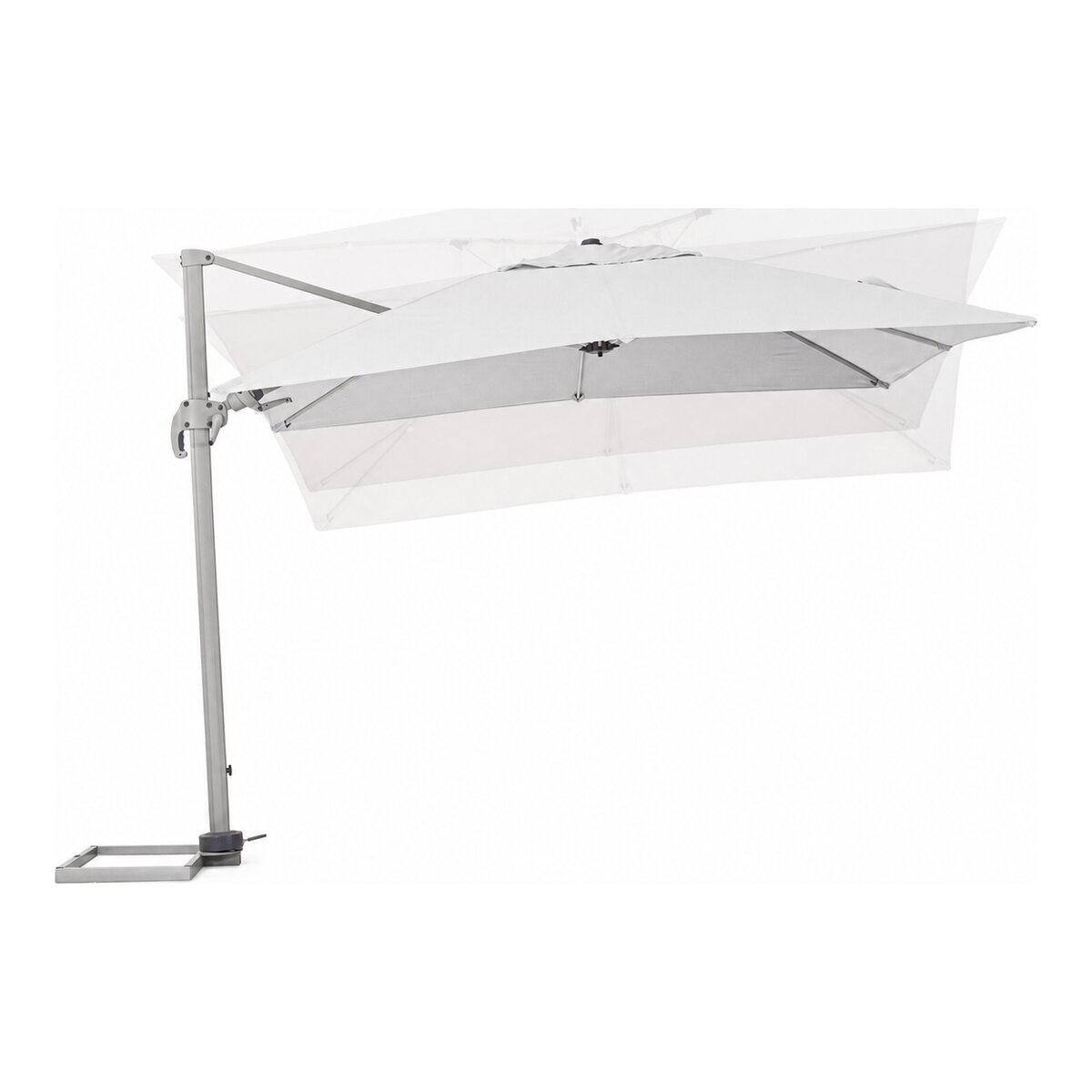 Ampelschirm Saragozza - Aluminium & Polyester-Stoff, Grau, 3x3 m