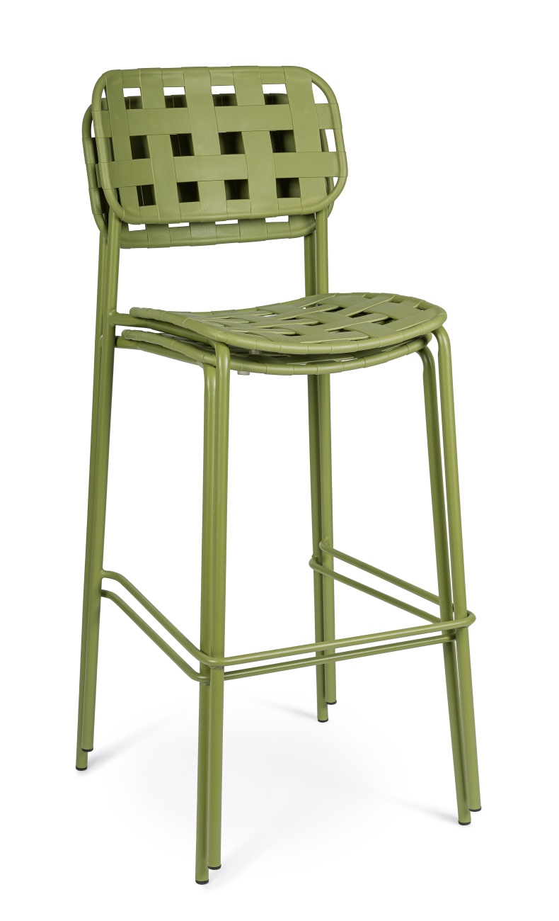 Gartenbarhocker Clover aus Metall, Grün