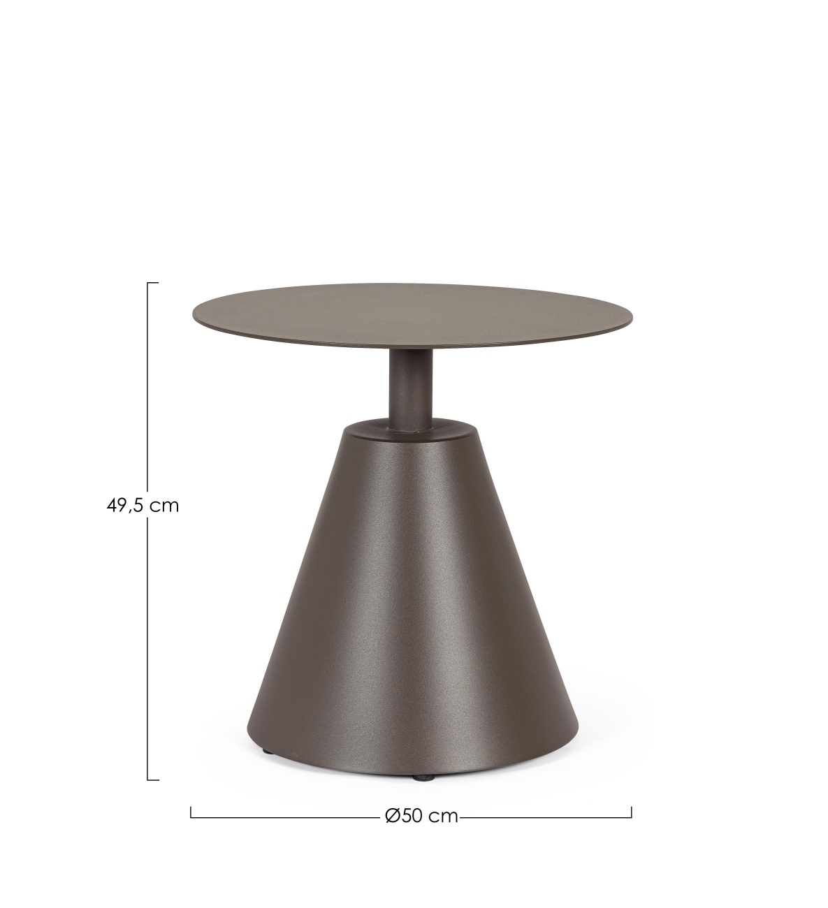 Couchtisch Aloha rund aus Aluminium, Cocoa