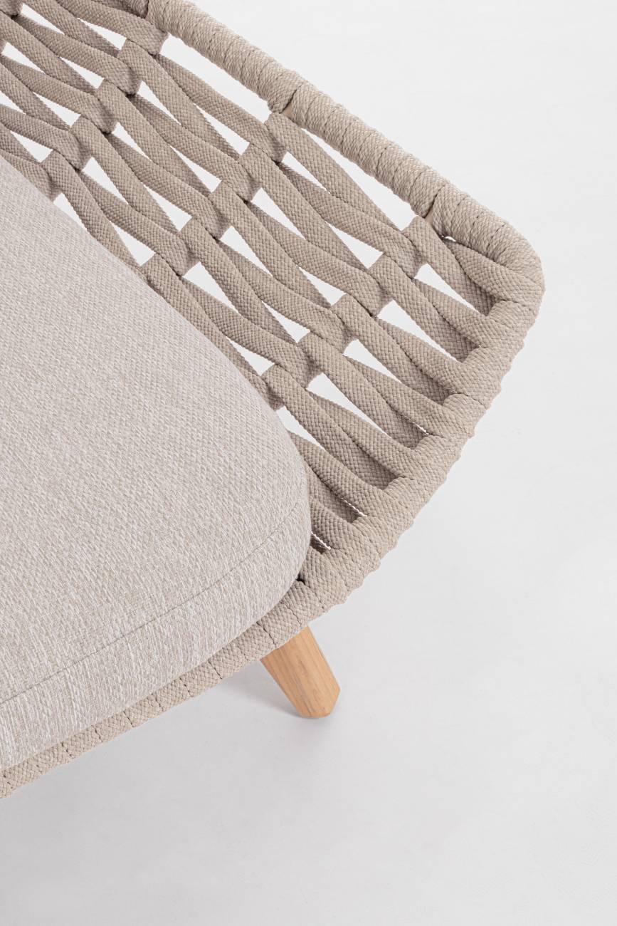 Gartendaybed Tamires aus Teakholz, Beige