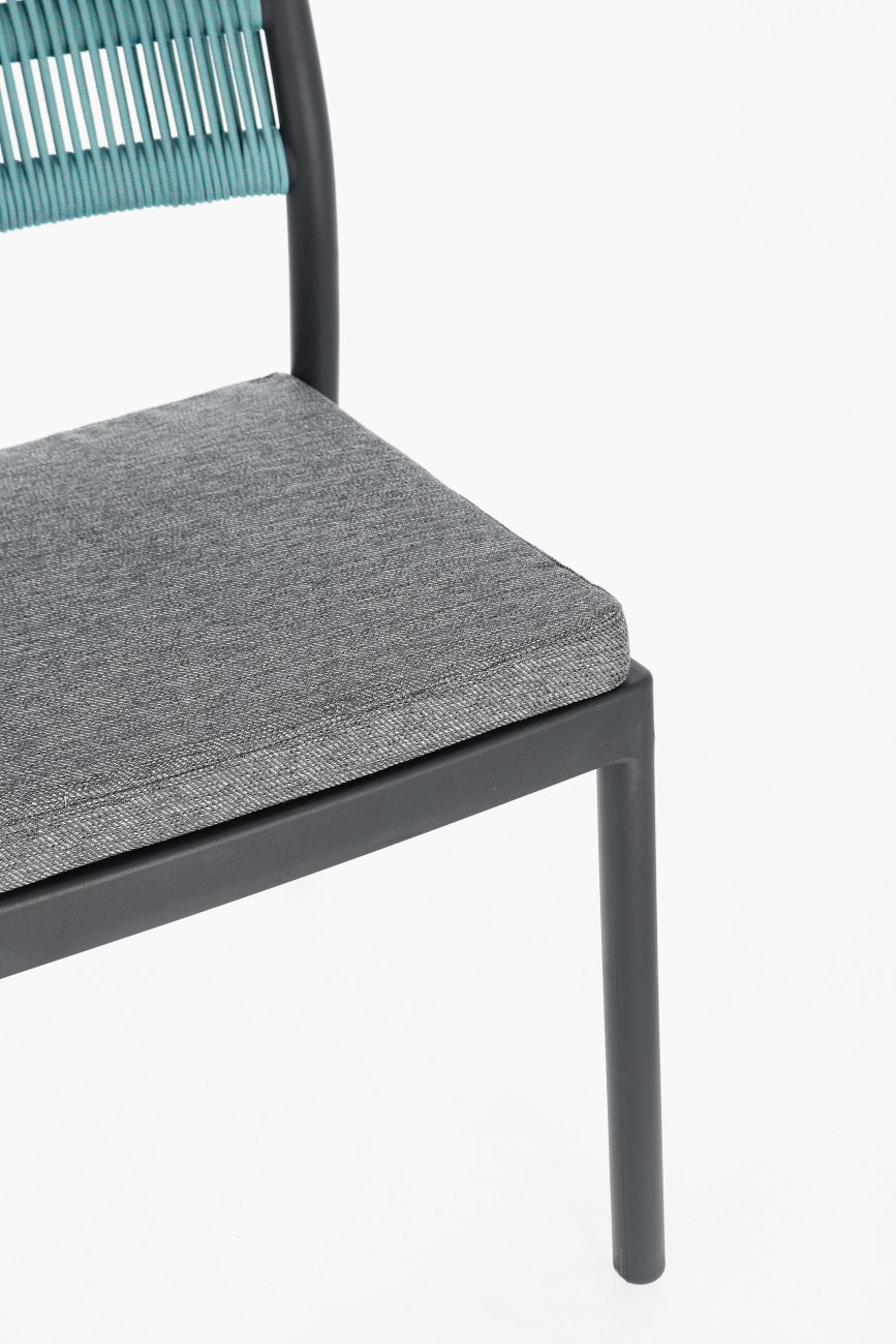 Gartenstuhl Alvin aus Metall, Anthrazit / Avio