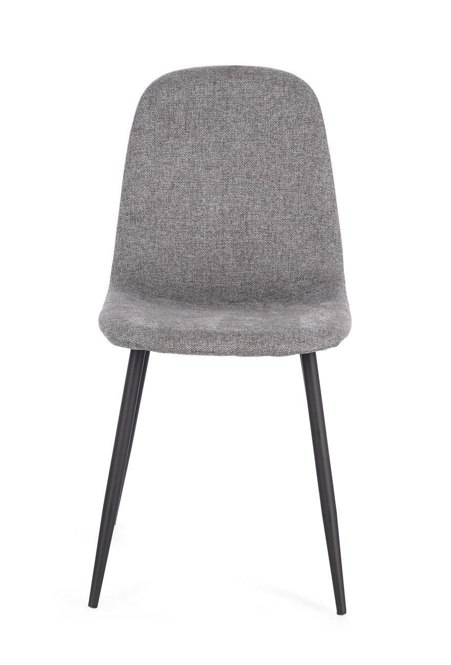 Esszimmerstuhl Irelia 4er-Set aus Stoff, Dunkelgrau/Schwarz