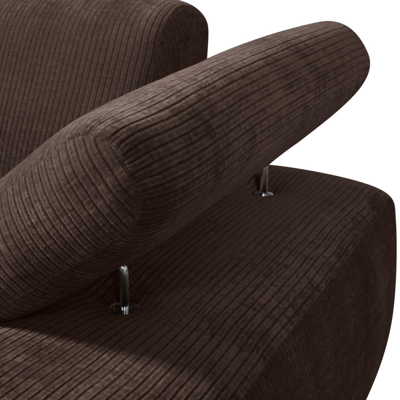 Modulsofa Mojo Flachcord Chaiselongue-Rechts, Braun