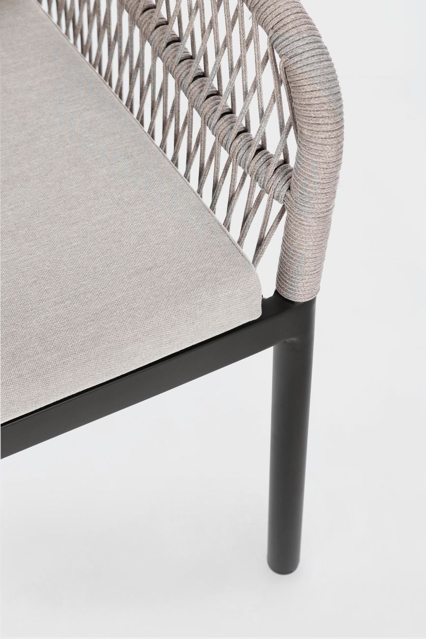 Gartenstuhl Galdana aus Aluminium, Taupe / Anthrazit