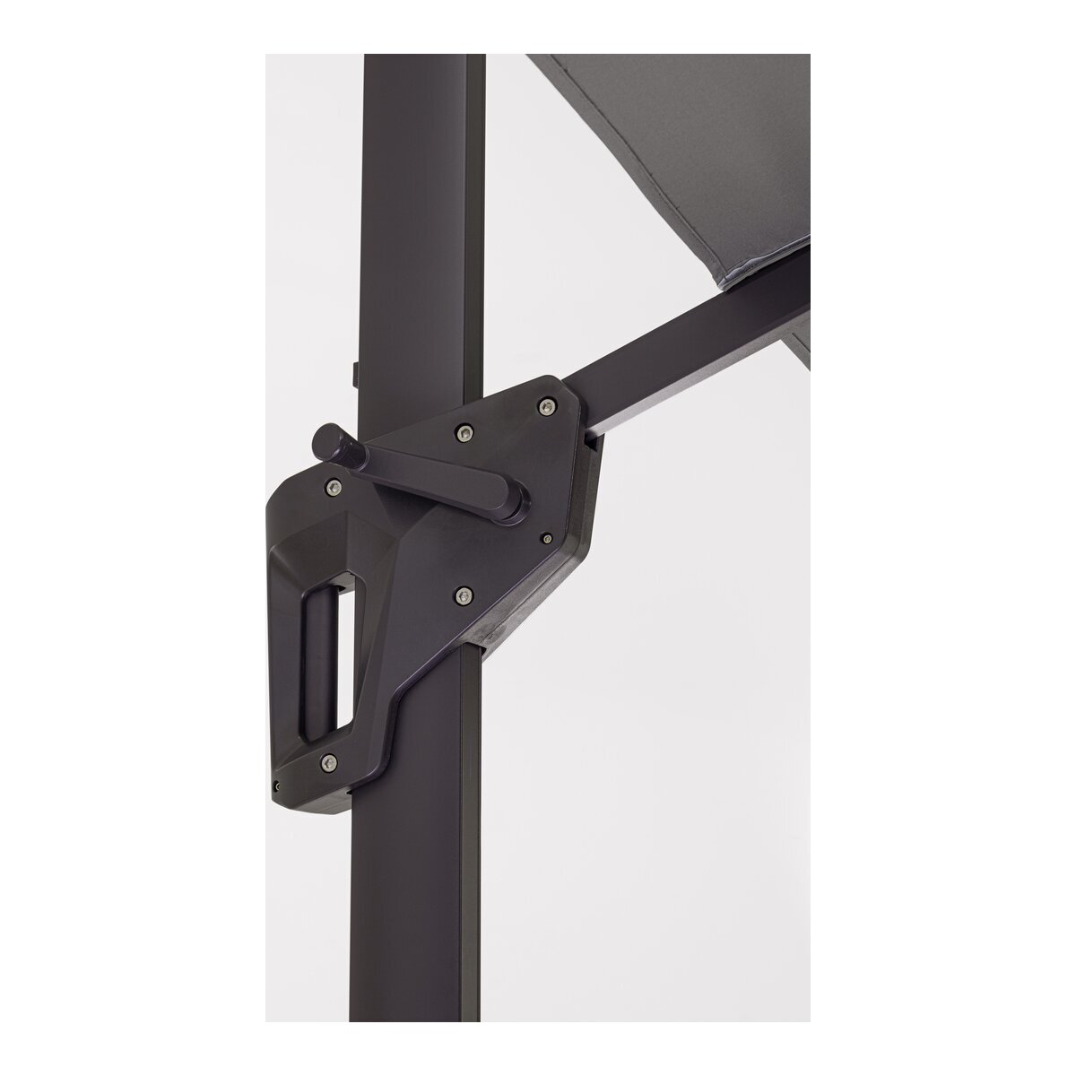 Ampelschirm Porto - Aluminium Anthrazit, Polyester-Stoff Dunkelgrau, 3x4 m