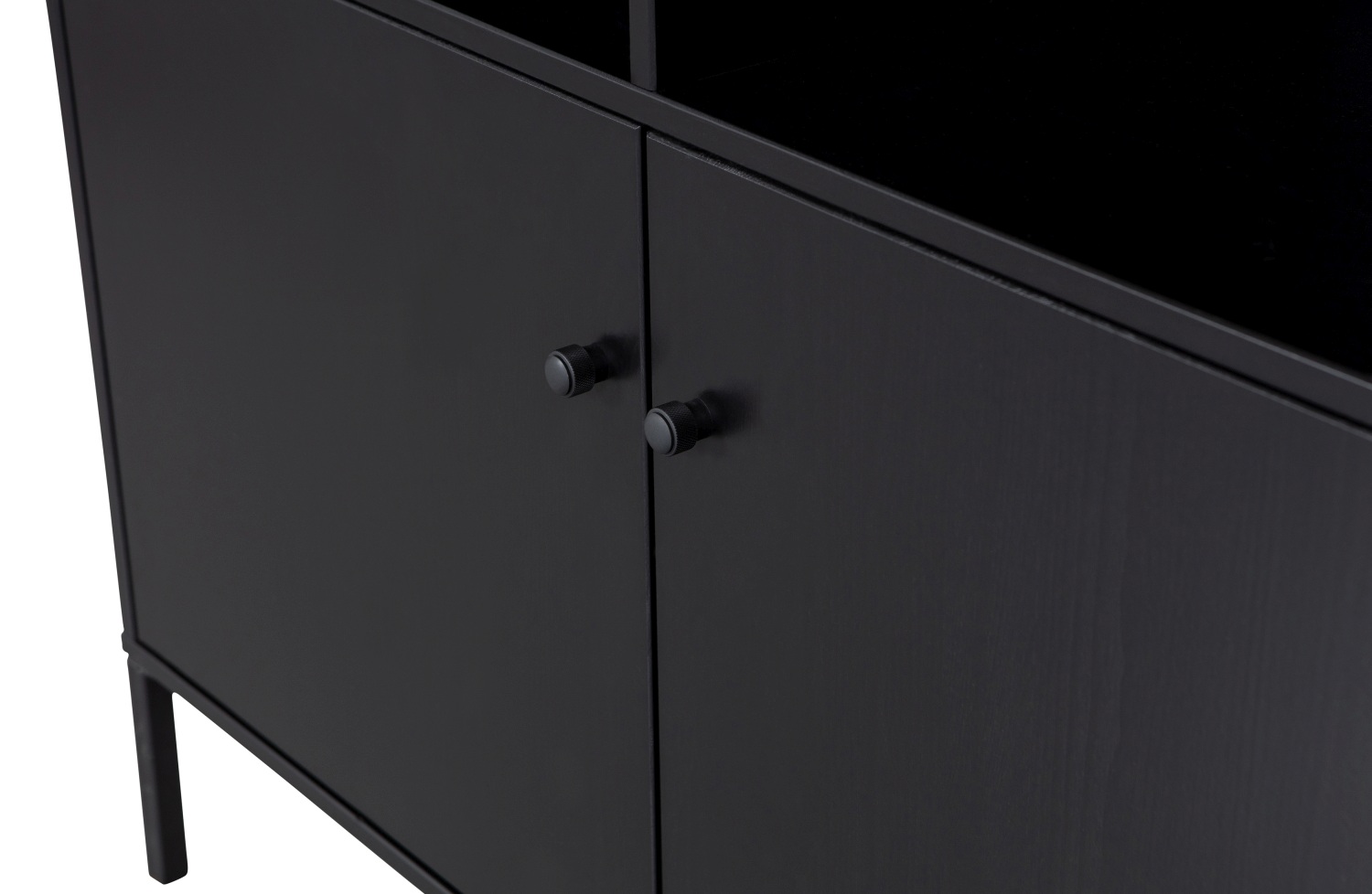 Schrank Xam Offen aus Kiefernholz, Schwarz