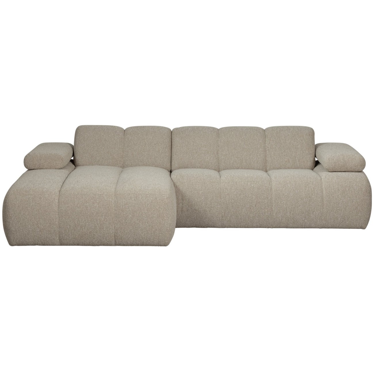 Chaiselongue Mojo aus Boucle-Stoff Links, Beige