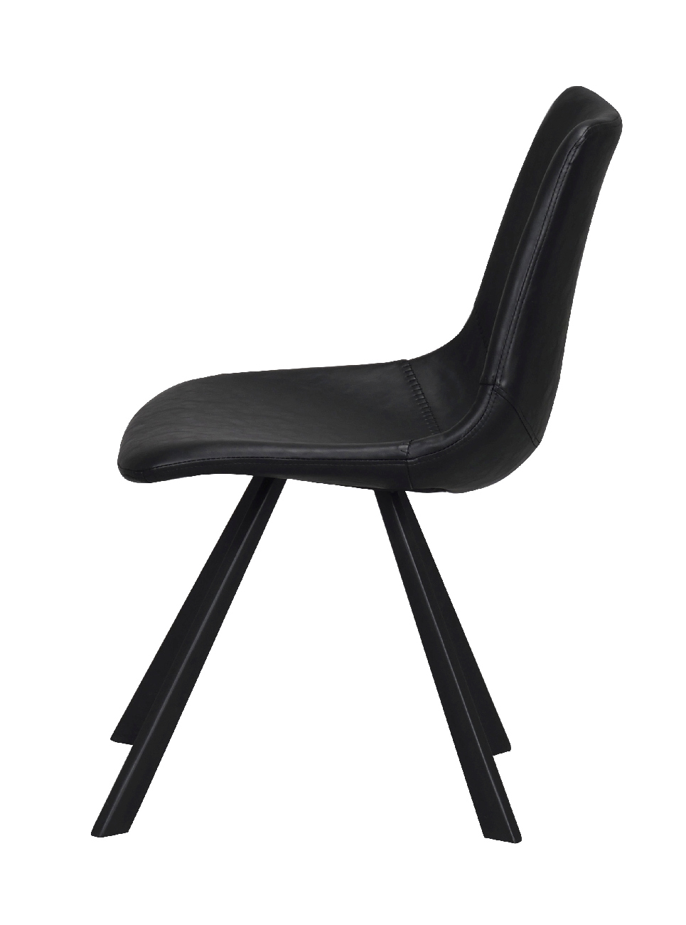 Stuhl Auburn, Lederoptik Schwarz