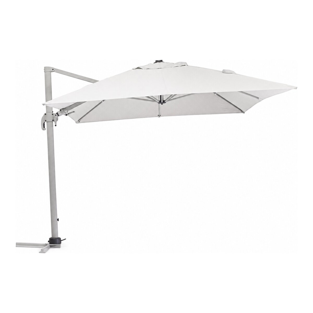 Ampelschirm Saragozza - Aluminium & Polyester-Stoff, Grau, 3x4 m