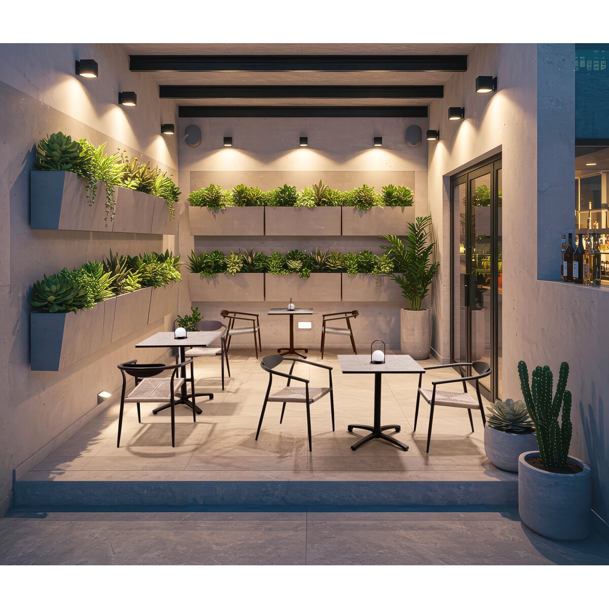Garten-Bistrotisch Claret - Aluminium Anthrazit, HPL Grau Dunkel, 70 x 70 cm
