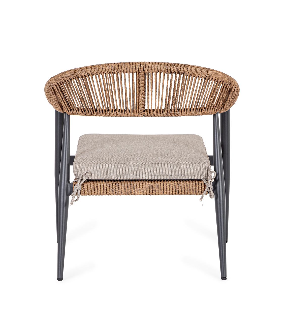 Gartensessel Jandia aus Aluminium, Anthrazit / Natur