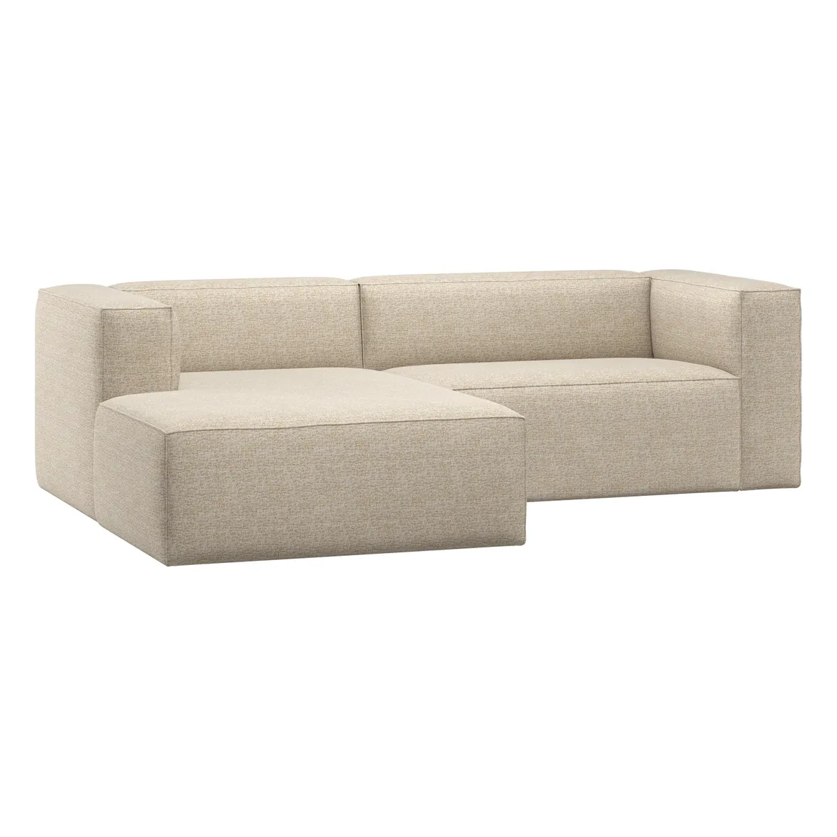 Ecksofa Chaiselongue Bean - Melange-Stoff Beige, Links