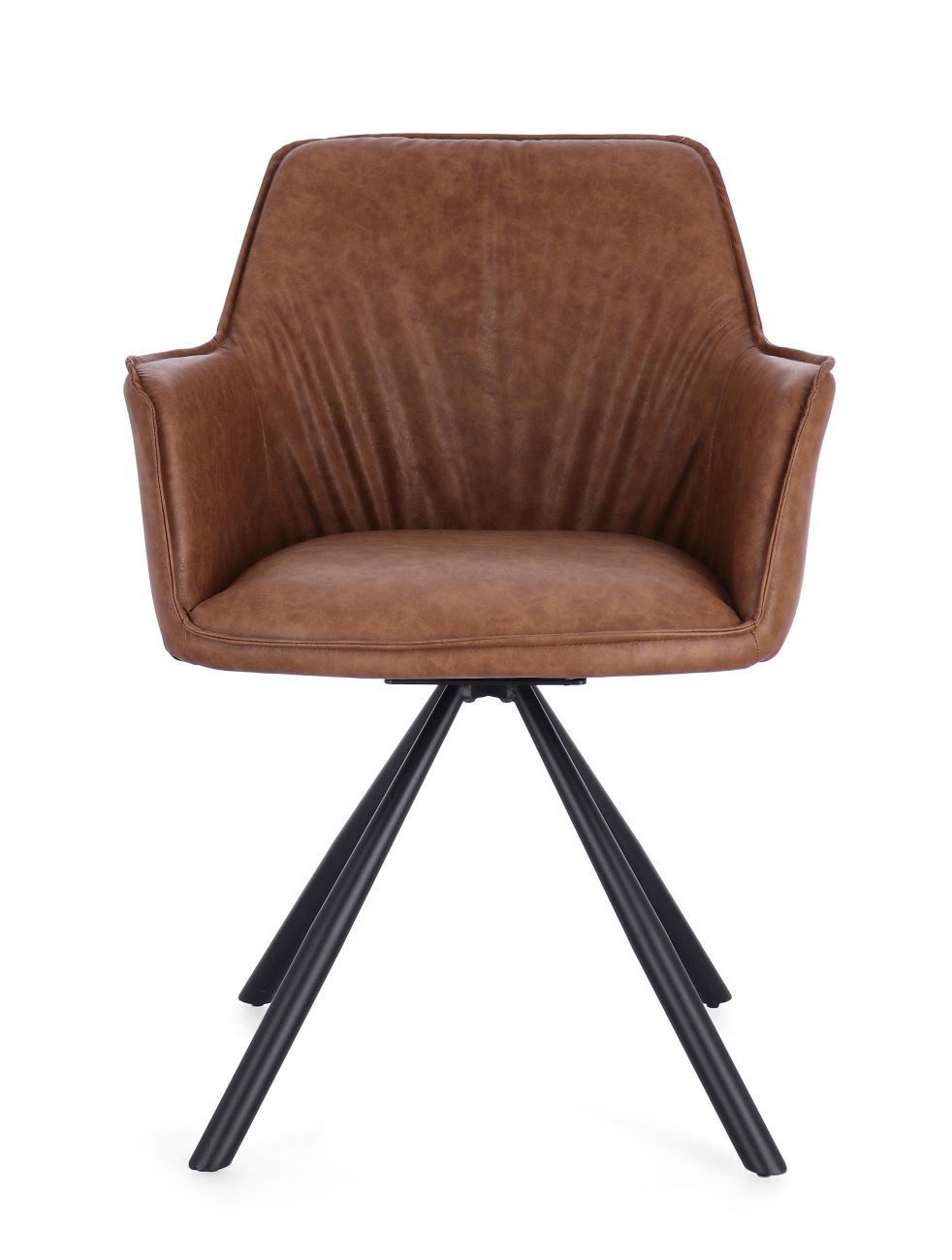 Esszimmerstuhl Breval 2er-Set aus Kunstleder, Hellbraun