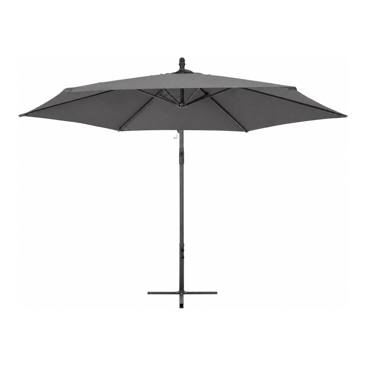 Ampelschirm Nizza - Aluminium Anthrazit, Polyester-Stoff Dunkelgrau, Ø 300 cm