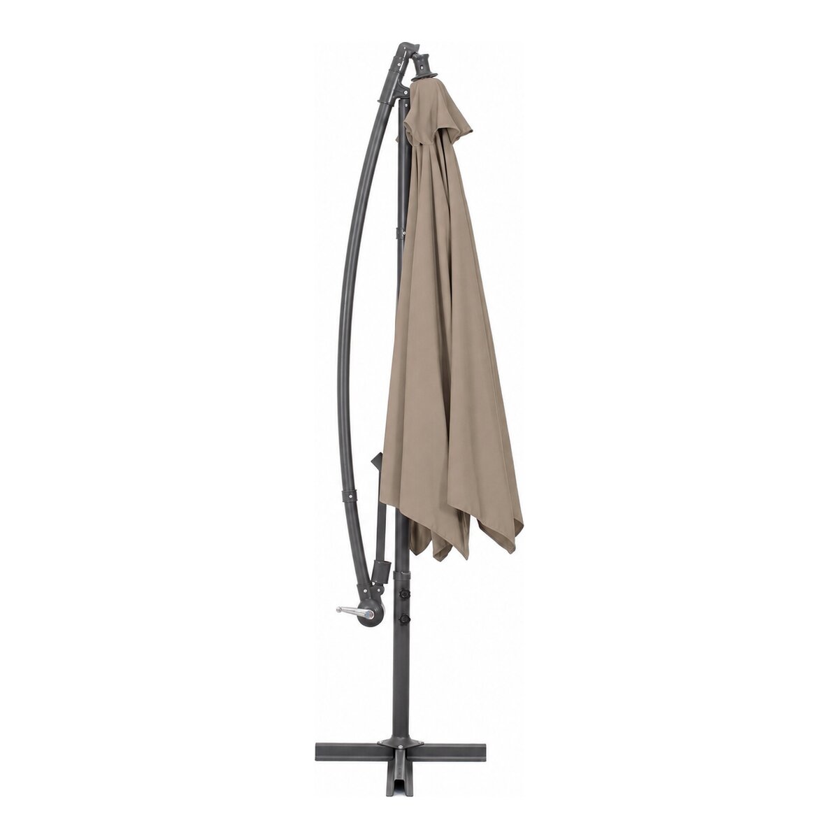 Ampelschirm Nizza - Aluminium Anthrazit, Polyester-Stoff Taupe, Ø 300 cm
