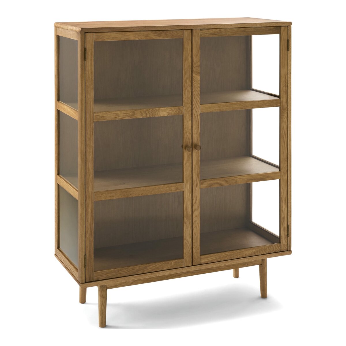 Highboard Gobens Eiche Natur 125 cm - mit Glastüren, FSC-zertifiziert