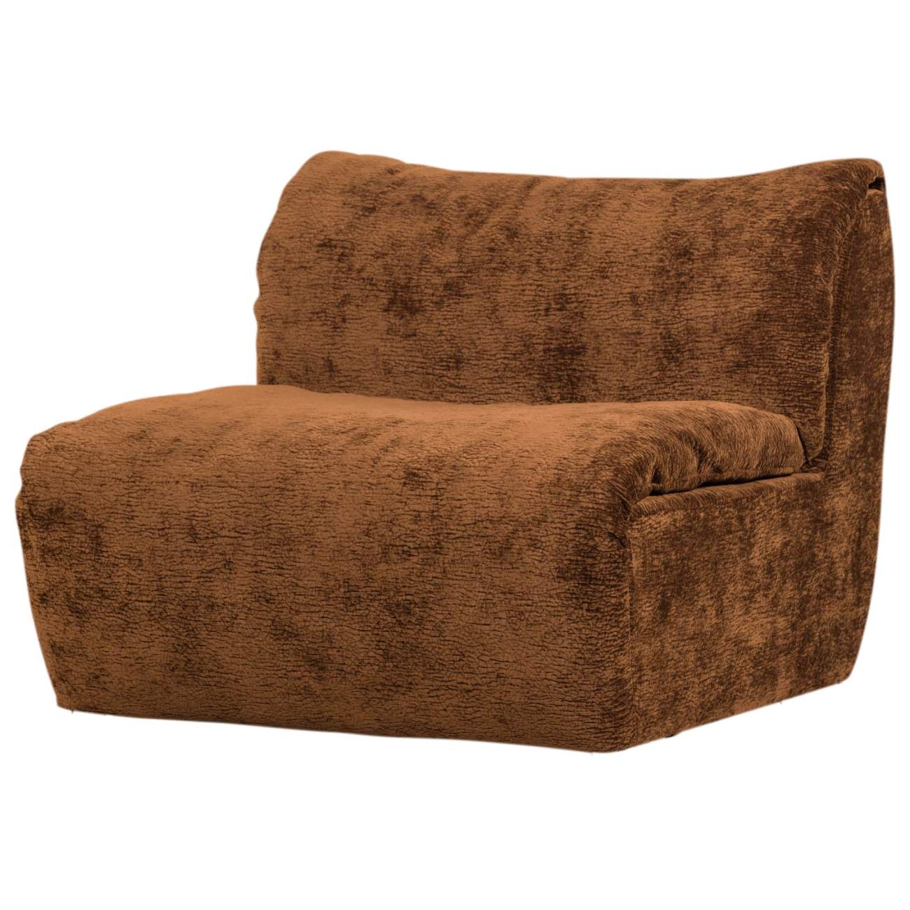 Sessel Baggy aus 3D-Chenille-Stoff, Mittelbraun Sessel Baggy aus 3D-Chenille-Stoff, Mittelbraun