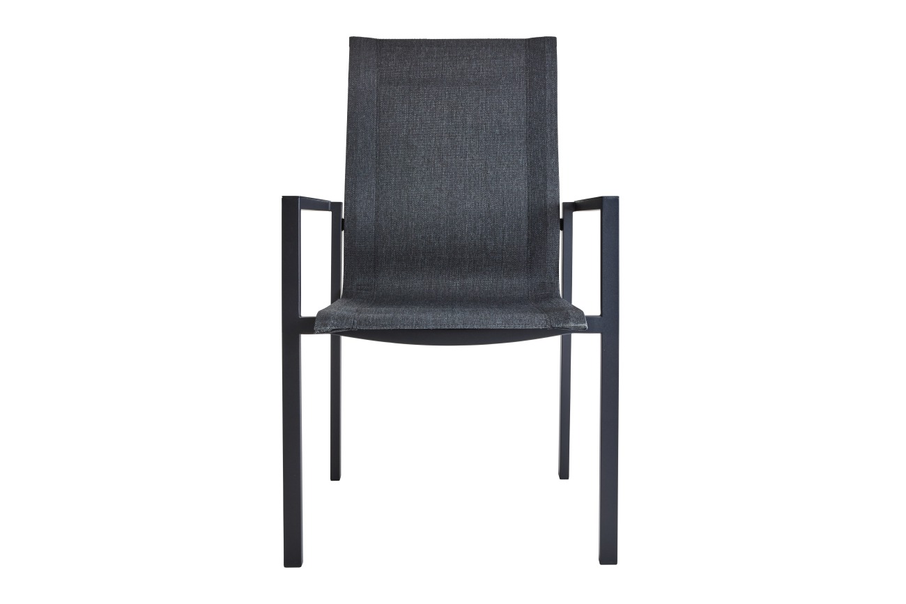 Gartenstuhl Comfy mit Armlehne, Schwarz / Schwarz