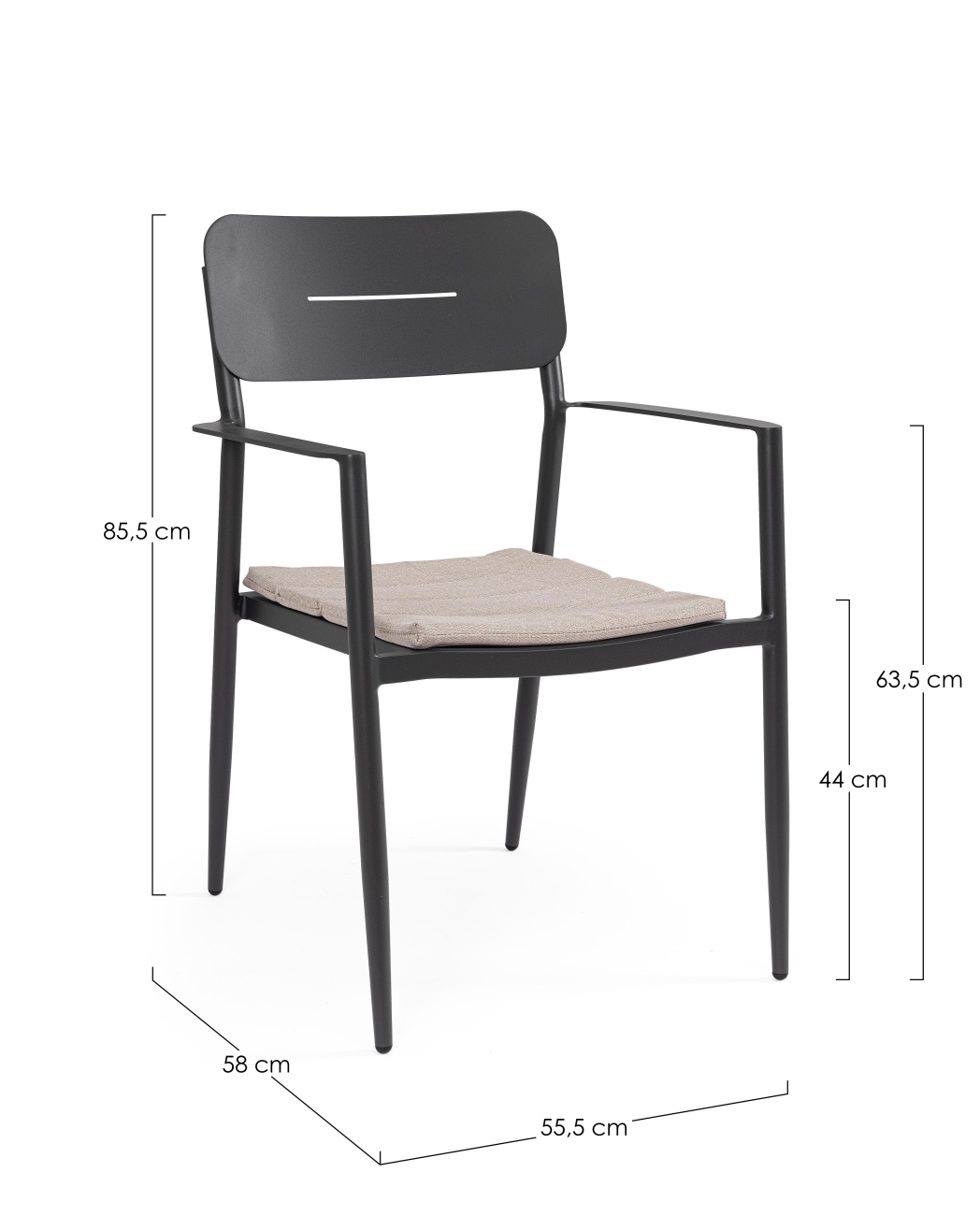 Gartenstuhl Nebula aus Aluminium, Anthrazit