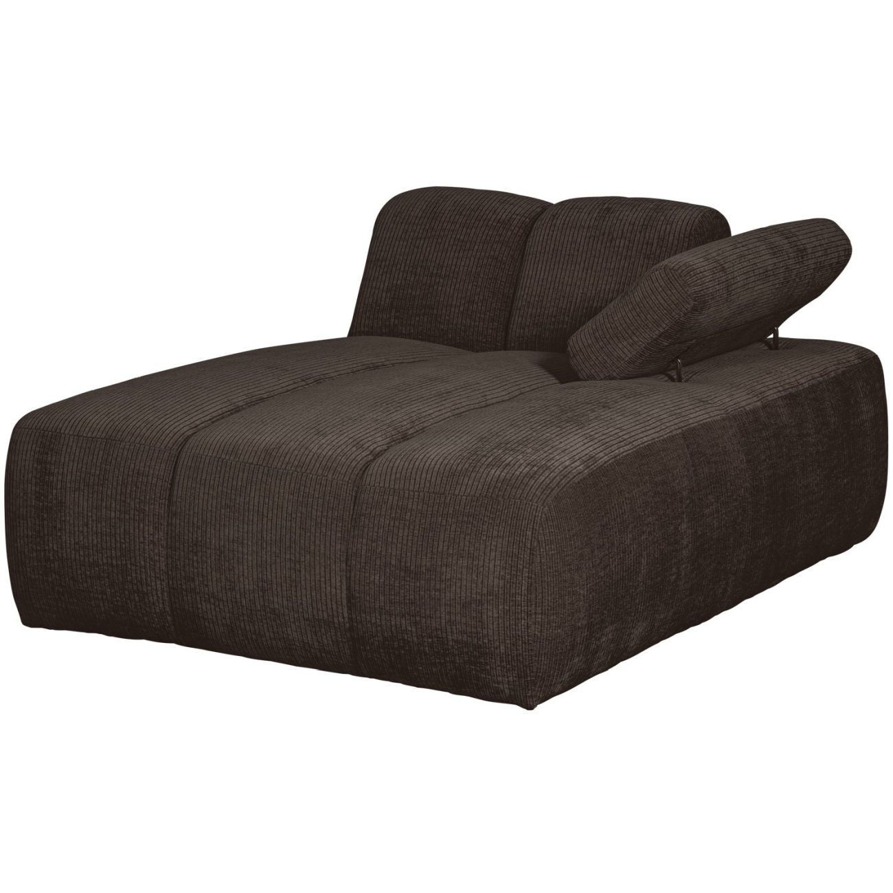 Modulsofa Mojo Flachcord Chaiselongue-Rechts, Braun