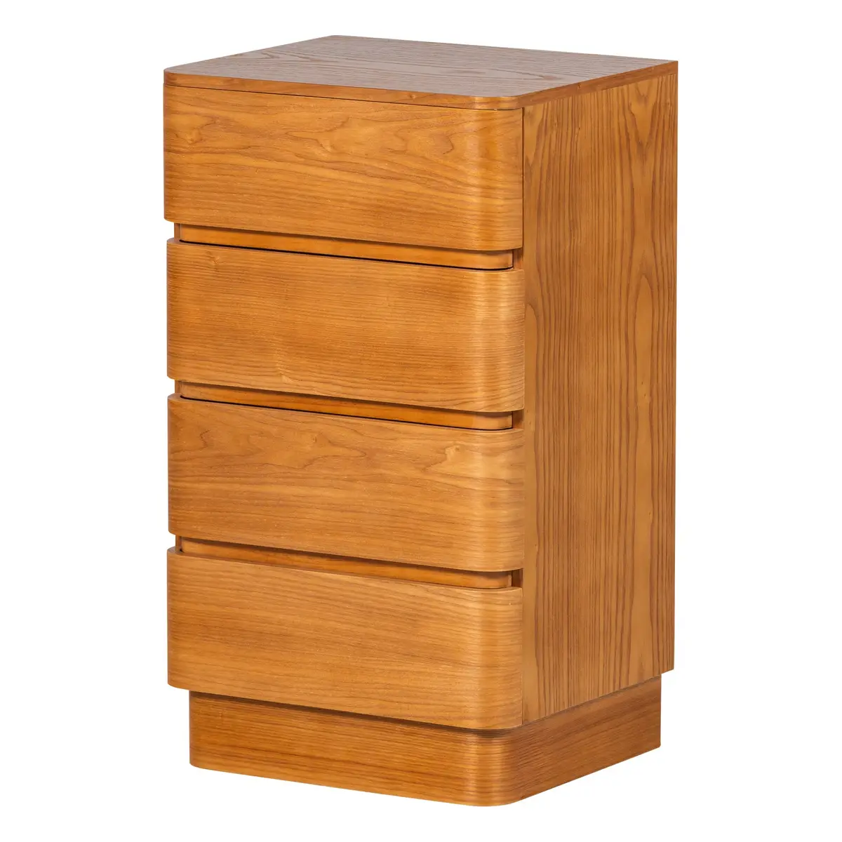 Kommode / Nachttisch Fejo - MDF Braun, 4 Schubladen