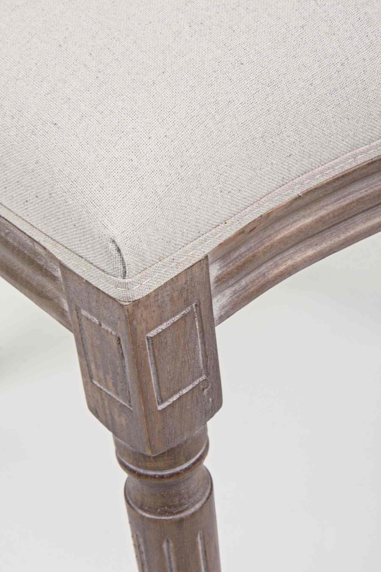Der Stuhl Mathilde überzeugt mit seinem klassischem Design gefertigt wurde der Stuhl aus Birkenholz, welches natürlich gehalten ist. Die Sitz- und Rückenfläche ist aus einem Stoff-Bezug, welcher einen weißen Farbton besitzt und ein Mix aus Baumwolle und L