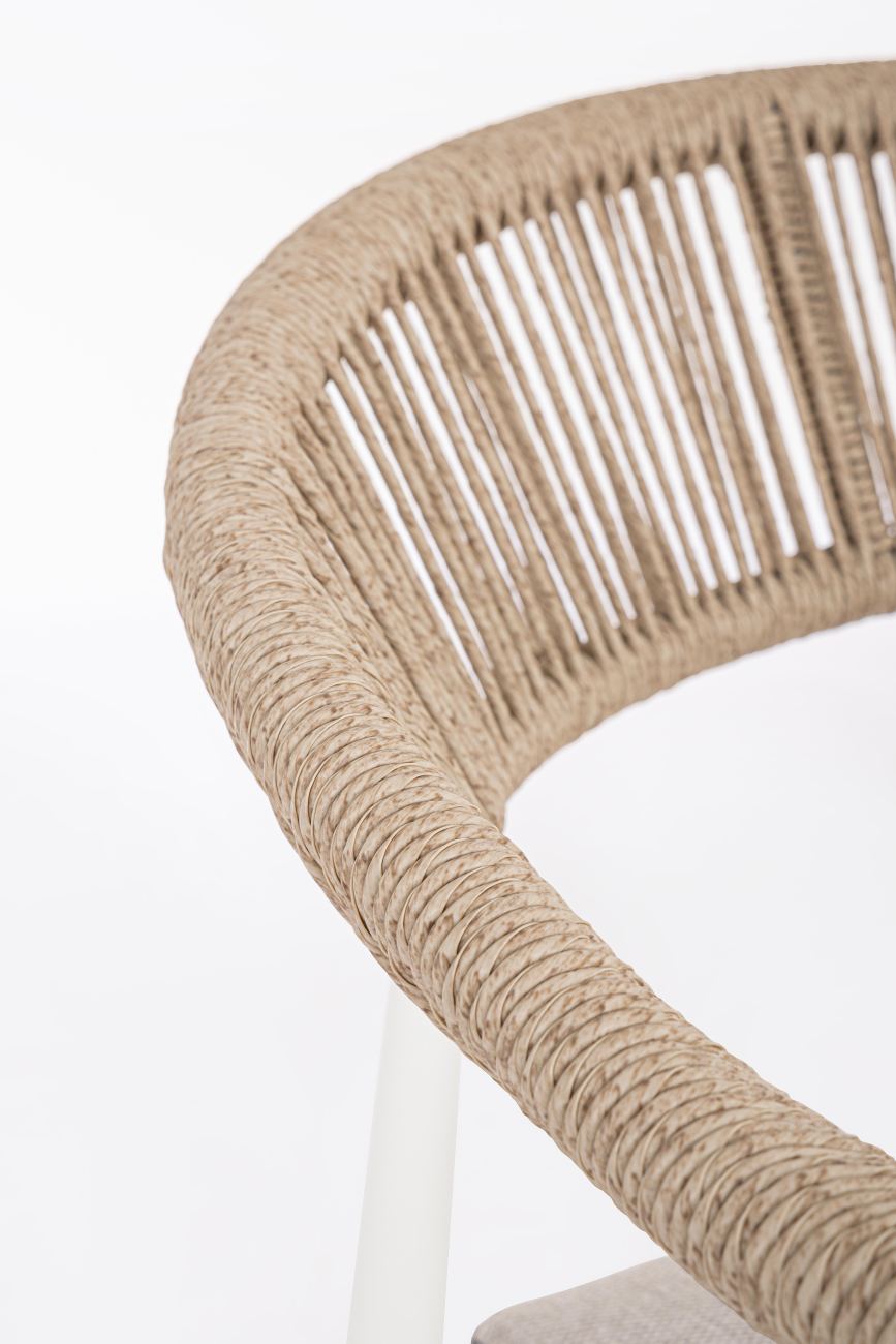 Gartensessel Jandia aus Aluminium, Weiß / Beige