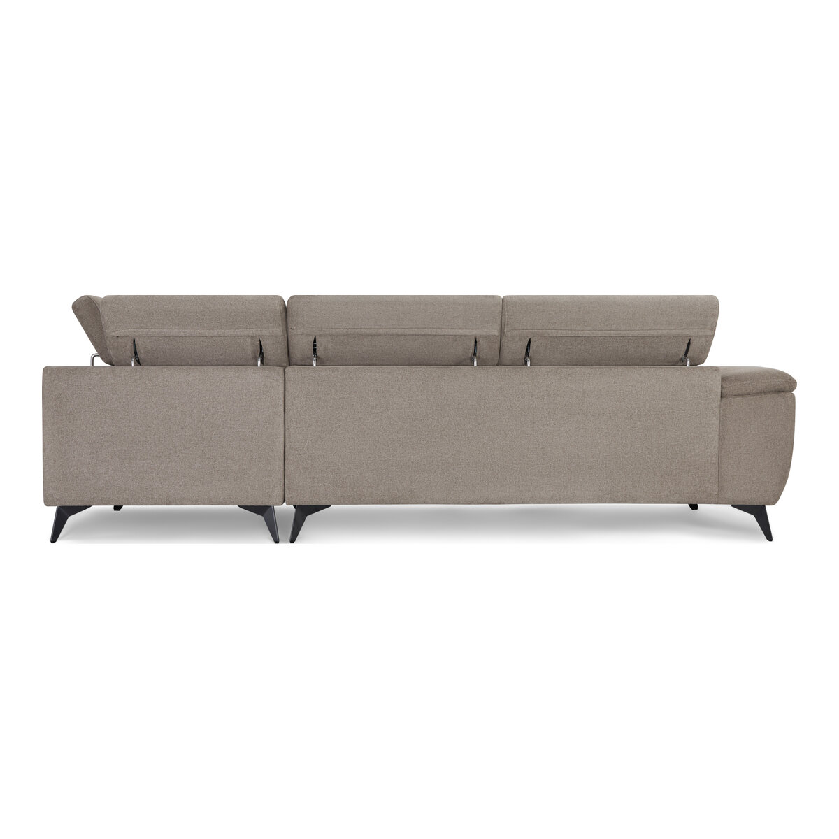 Ecksofa Sibet Rechts Taupe - mit OEKO-TEX Bezug & Kopfstütze