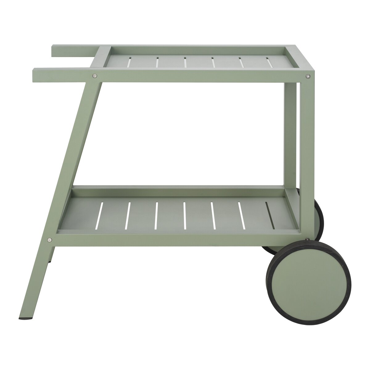 Garten-Servierwagen Samvaro, Dusty Green - aus Aluminium, mit Rollen