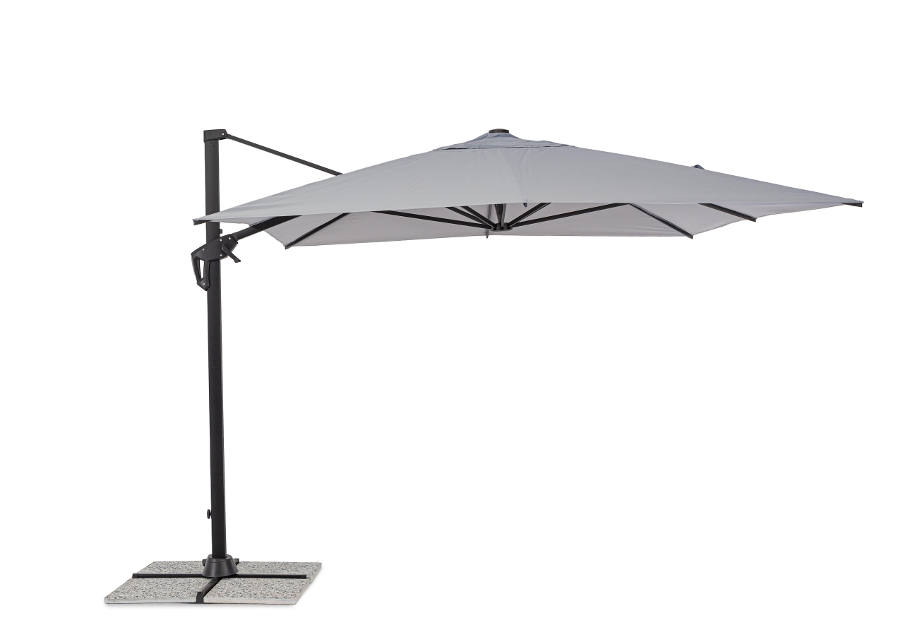 Sonnenschirm Vega aus Aluminium 3x3 m, Hellgrau