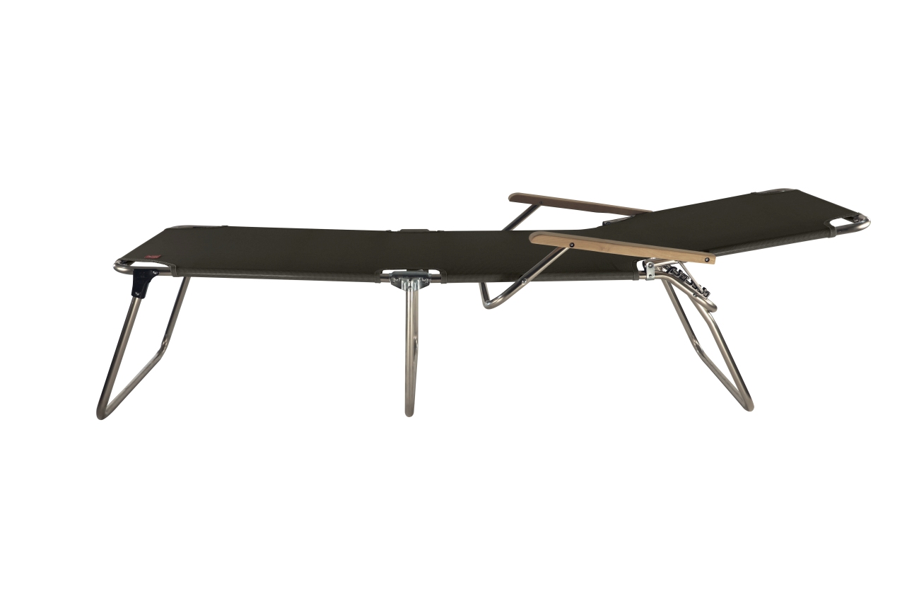 Dreibeinliege Amigo 40+ aus Aluminium mit Armlehne, Schwarz