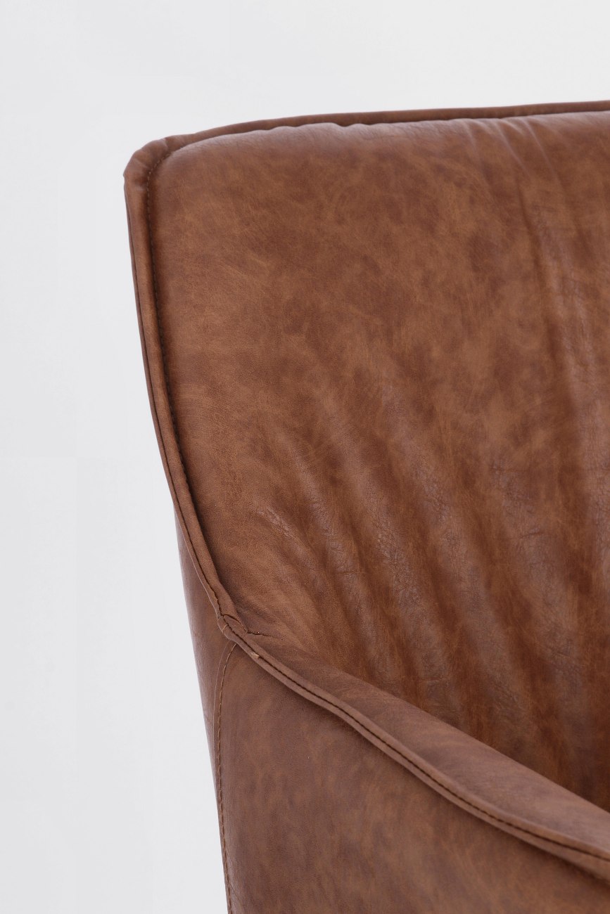 Esszimmerstuhl Breval 2er-Set aus Kunstleder, Hellbraun