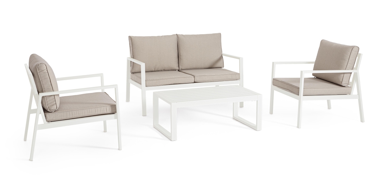 Garten-Set Hilde 4er Gruppe, Weiß Garten-Set Hilde 4er Gruppe, Weiß