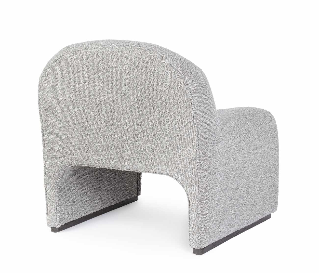 Der Sessel Bassilla überzeugt mit seinem modernen Stil. Gefertigt wurde er aus Boucle-Stoff, welcher einen grauen Farbton besitzt. Der Sessel besitzt eine Sitzhöhe von 42 cm.