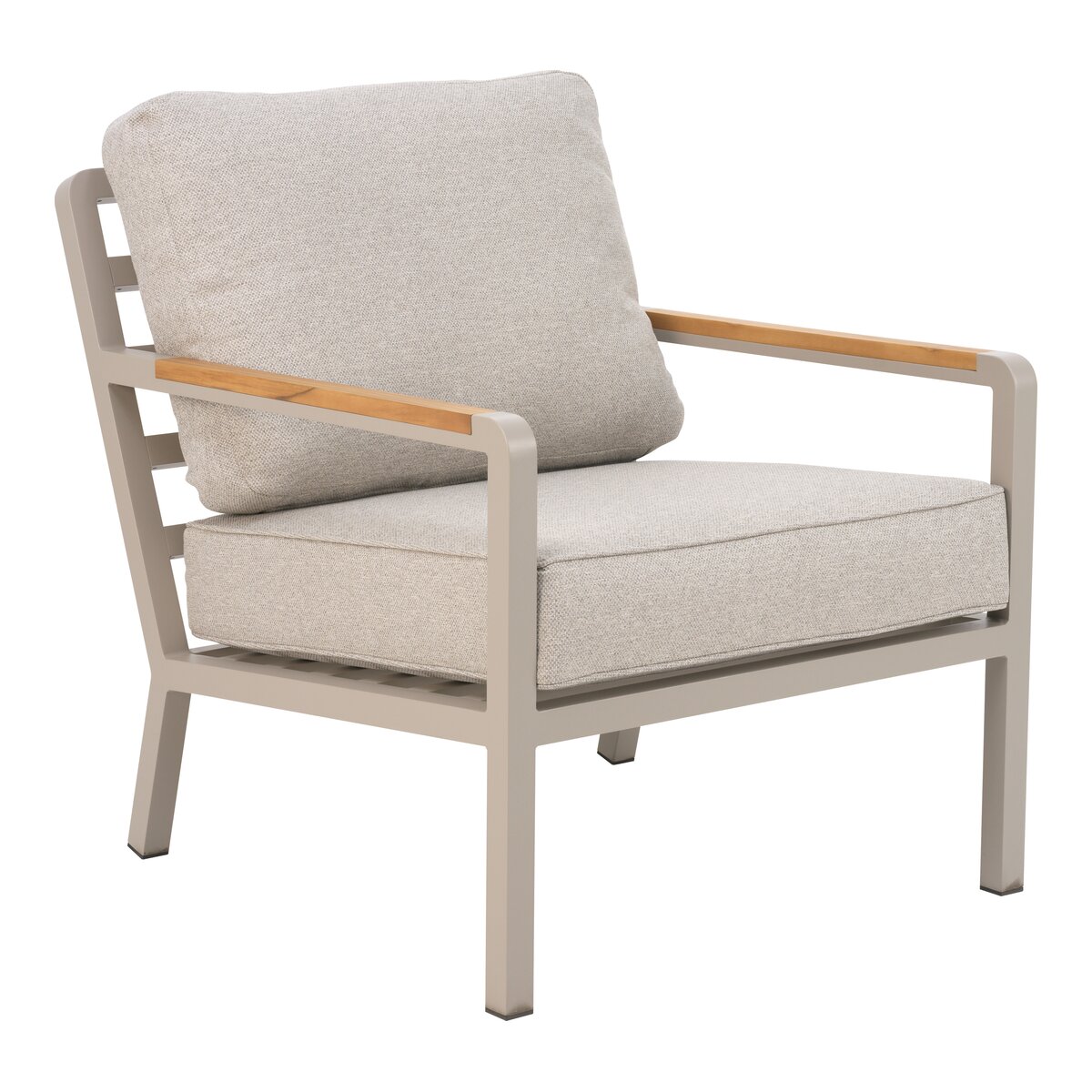 Garten-Sitzgruppe Nova, Khaki/Greige - Aluminium & wasserabweisender Stoff