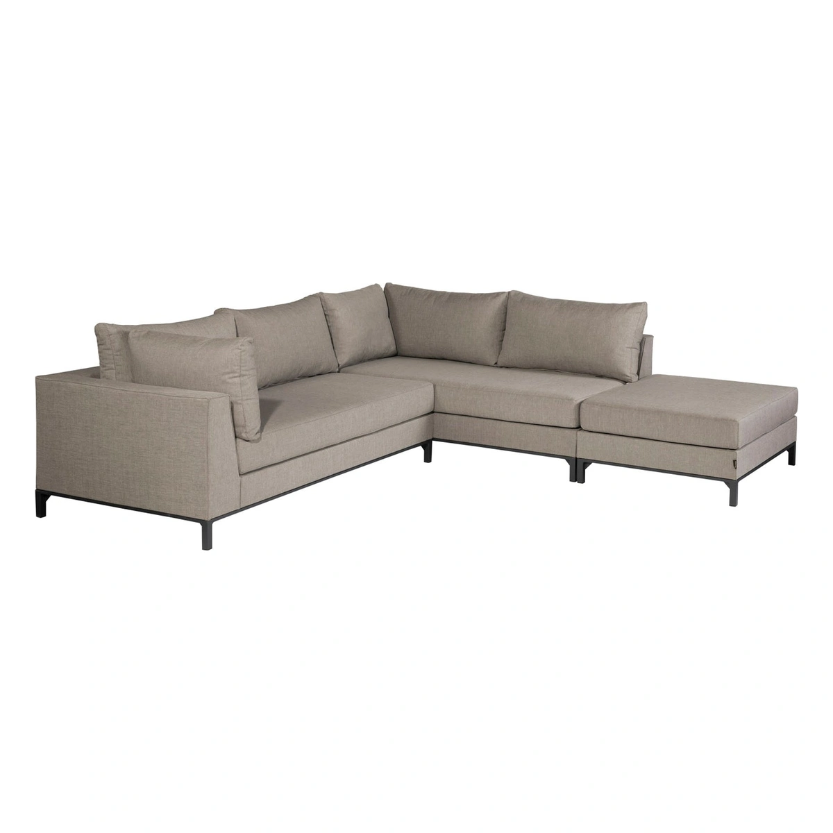 Gartenecksofa Sicilie - Aluminium & Outdoor-Stoff Taupe, Rechts