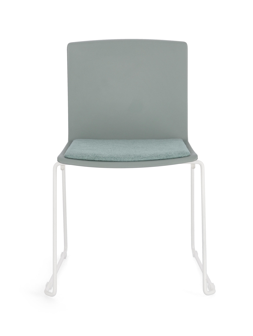 Esszimmerstuhl Giulia 4er-Set aus Metall, Weiß/Salbei