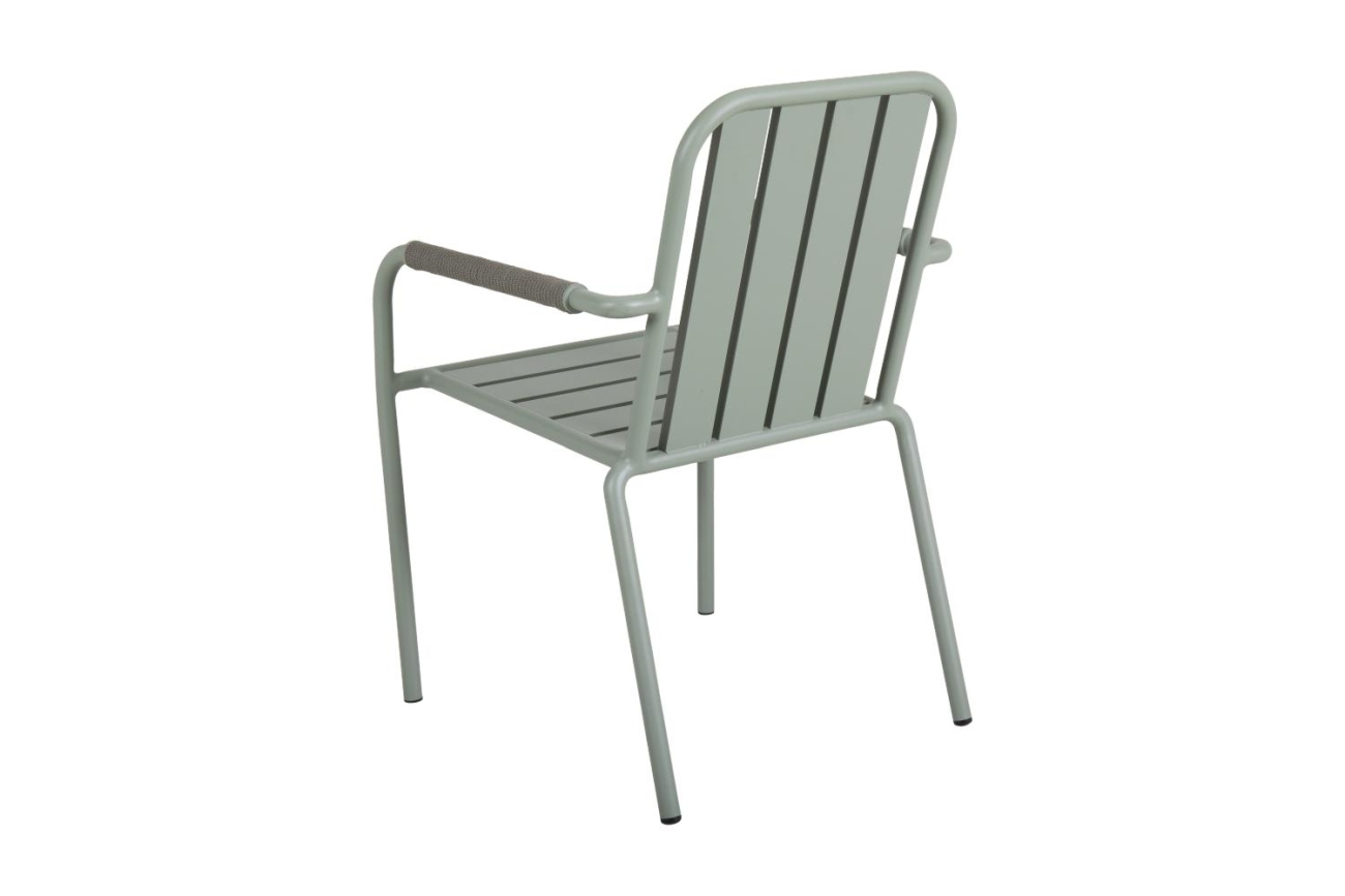 Der Gartenstuhl Innes überzeugt mit seinem modernen Design. Gefertigt wurde er aus Metall, welches einen hellgrünen Farbton besitzt. Das Gestell ist auch aus Metall und hat eine hellgrüne Farbe. Die Sitzhöhe des Stuhls beträgt 44 cm.