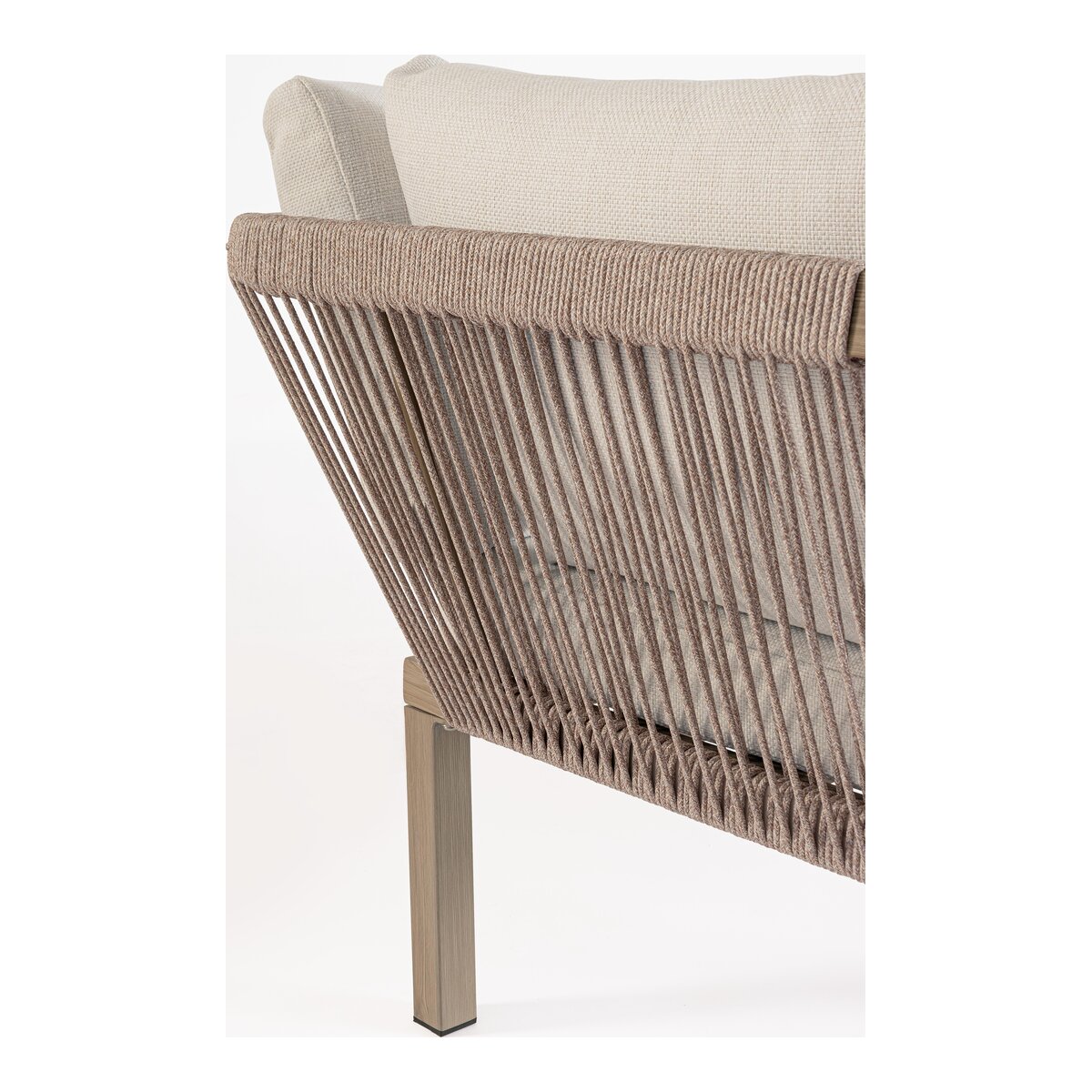 Gartenecksofa Kalimera - Aluminium Timber Natur, Olefin Beige, inkl. Couchtisch