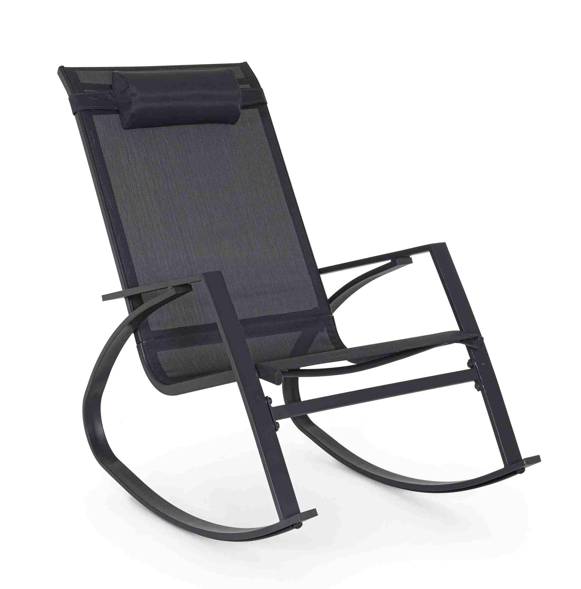 Der Gartensessel Demid überzeugt mit seinem klassischen Design. Gefertigt wurde er aus Textilene, welche einen Anthrazit Farbton besitzt. Das Gestell ist aus Metall und hat eine Anthrazit Farbe. Der Sessel verfügt über eine Sitzhöhe von 41 cm und ist für 