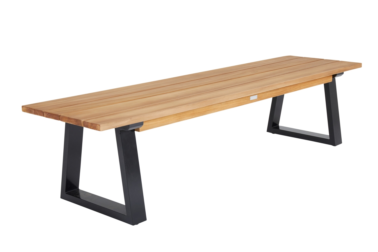 Gartenbank Laurion aus Teakholz, Schwarz Gartenbank Laurion aus Teakholz, Schwarz