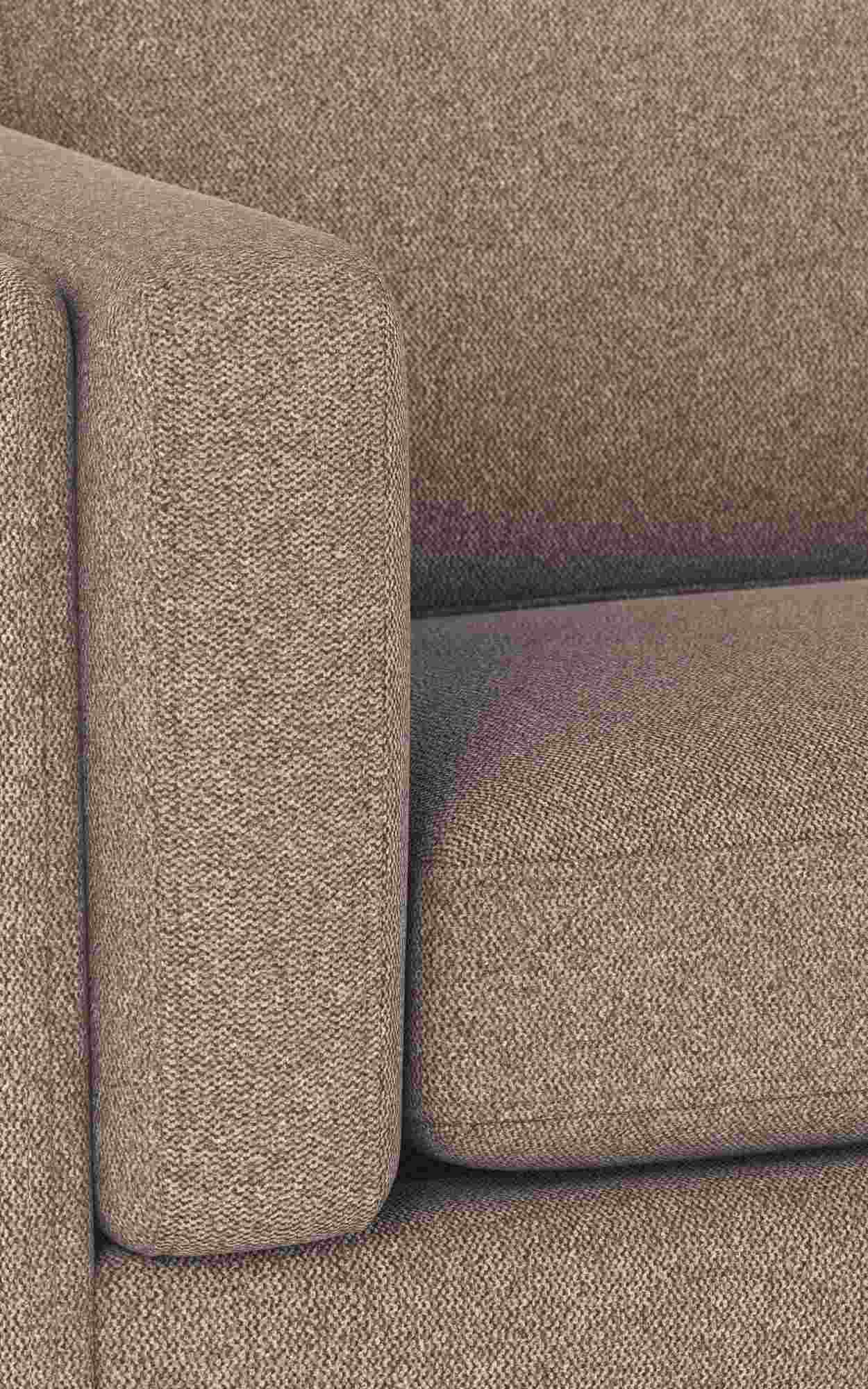 Hochwertiger Sofa Braden 3-Sitzer, Beine Weiß pigmentiert, Bezug Brenda Beige für jede Einrichtung.