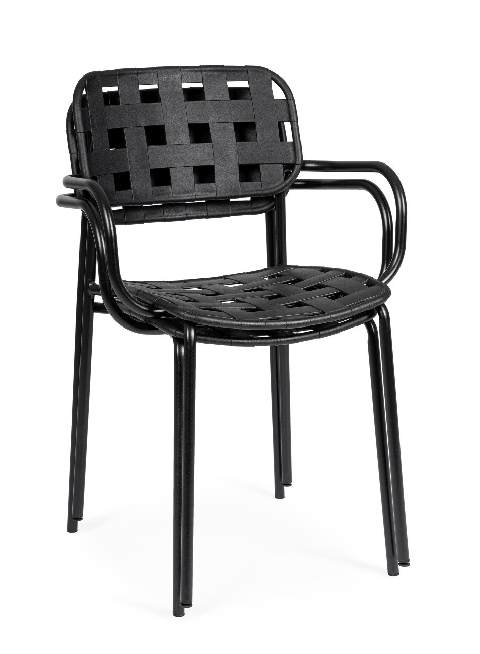 Gartenstuhl Clover mit Armlehne, Schwarz