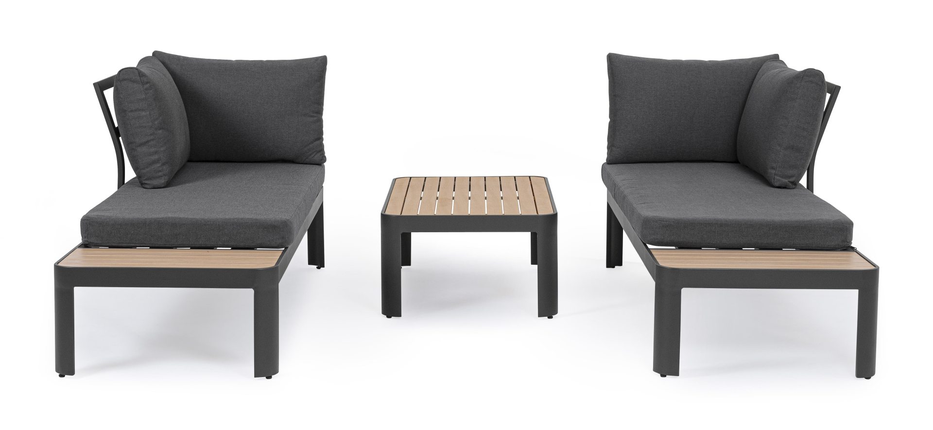 Gartenlounge Narelle aus Aluminium, Anthrazit