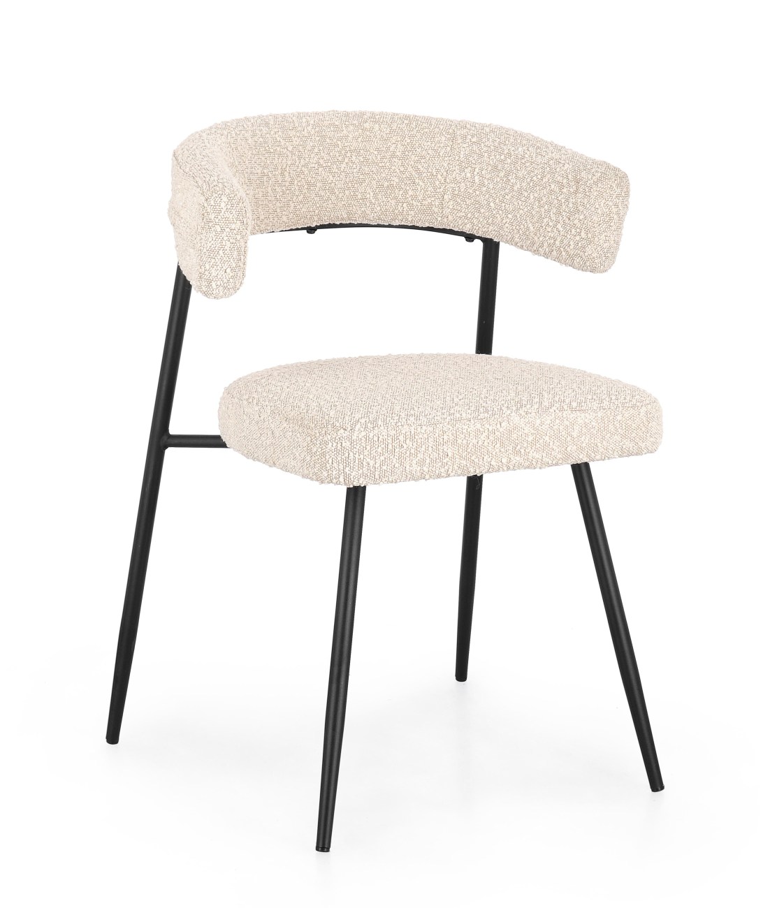 Esszimmerstuhl Amaia 4er-Set aus Boucle, Elfenbein Esszimmerstuhl Amaia 4er-Set aus Boucle, Elfenbein